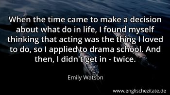 Englisches Zitat von Emily Watson als Bild