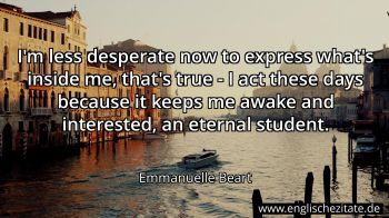 Englisches Zitat von Emmanuelle Beart als Bild