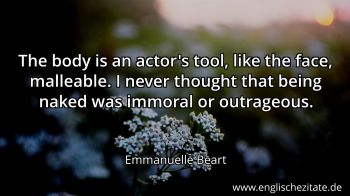 Englisches Zitat von Emmanuelle Beart als Bild