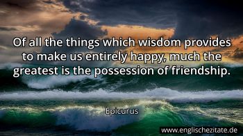 Englisches Zitat von Epicurus als Bild