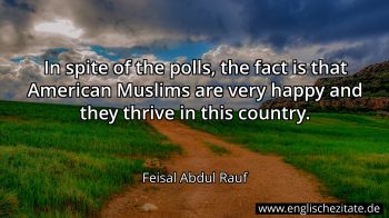 Englisches Zitat von Feisal Abdul Rauf als Bild