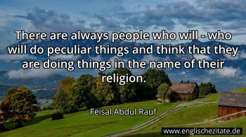 Englisches Zitat von Feisal Abdul Rauf als Bild