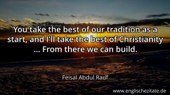 Englisches Zitat von Feisal Abdul Rauf als Bild
