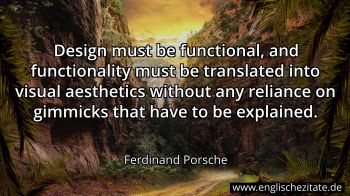 Englisches Zitat von Ferdinand Porsche als Bild
