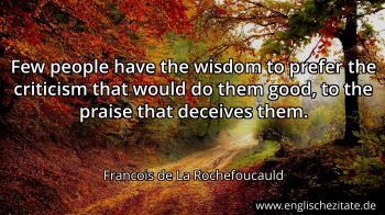 Englisches Zitat von Francois de La Rochefoucauld als Bild