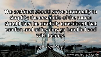 Englisches Zitat von Frank Lloyd Wright als Bild