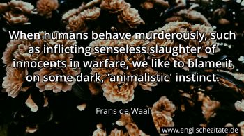 Englisches Zitat von Frans de Waal als Bild