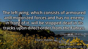 Englisches Zitat von Franz Halder als Bild