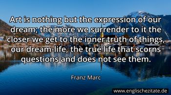 Englisches Zitat von Franz Marc als Bild