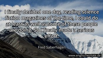 Englisches Zitat von Fred Saberhagen als Bild