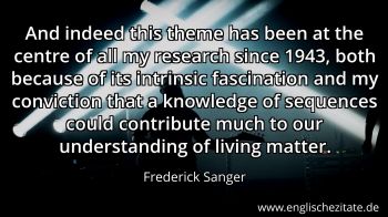 Englisches Zitat von Frederick Sanger als Bild