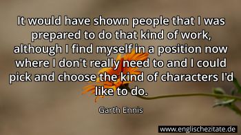 Englisches Zitat von Garth Ennis als Bild