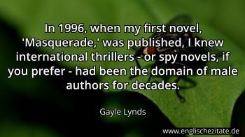 Englisches Zitat von Gayle Lynds als Bild
