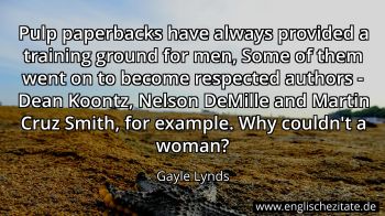 Englisches Zitat von Gayle Lynds als Bild
