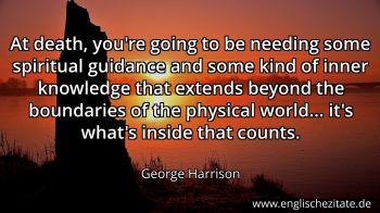 Englisches Zitat von George Harrison als Bild