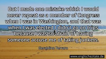 Englisches Zitat von Geraldine Ferraro als Bild