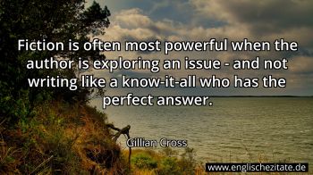 Englisches Zitat von Gillian Cross als Bild