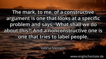 Englisches Zitat von Gloria Steinem als Bild