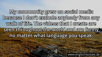 Englisches Zitat von GloZell als Bild