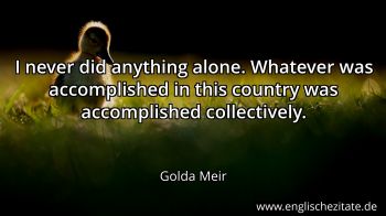 Englisches Zitat von Golda Meir als Bild