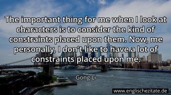 Englisches Zitat von Gong Li als Bild