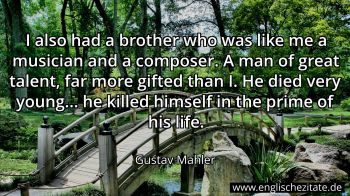 Englisches Zitat von Gustav Mahler als Bild