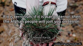Englisches Zitat von Hamid Karzai als Bild