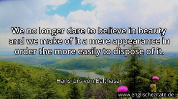 Englisches Zitat von Hans Urs von Balthasar als Bild