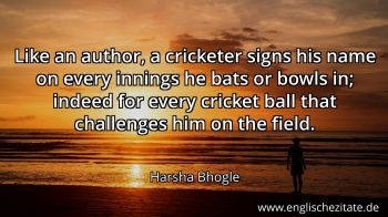 Englisches Zitat von Harsha Bhogle als Bild