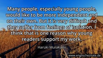 Englisches Zitat von Haruki Murakami als Bild