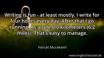 Englisches Zitat von Haruki Murakami als Bild