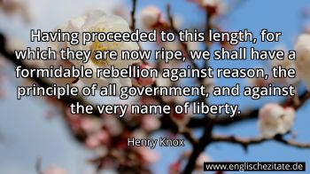 Englisches Zitat von Henry Knox als Bild