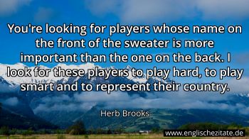Englisches Zitat von Herb Brooks als Bild