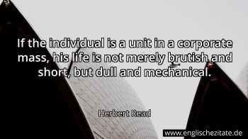 Englisches Zitat von Herbert Read als Bild