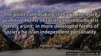 Englisches Zitat von Herbert Read als Bild