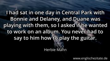 Englisches Zitat von Herbie Mann als Bild
