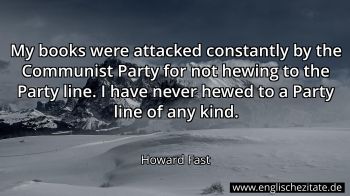 Englisches Zitat von Howard Fast als Bild