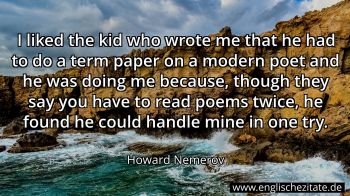 Englisches Zitat von Howard Nemerov als Bild