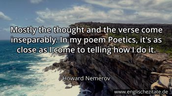 Englisches Zitat von Howard Nemerov als Bild