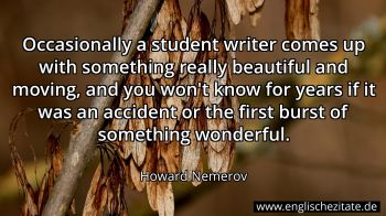 Englisches Zitat von Howard Nemerov als Bild