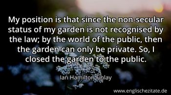 Englisches Zitat von Ian Hamilton Finlay als Bild