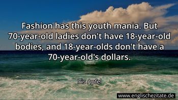 Englisches Zitat von Iris Apfel als Bild