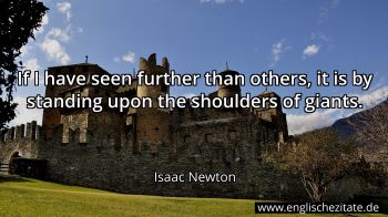 Englisches Zitat von Isaac Newton als Bild