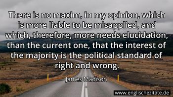 Englisches Zitat von James Madison als Bild