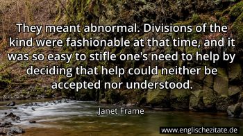 Englisches Zitat von Janet Frame als Bild