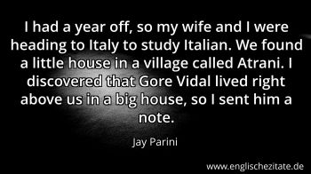 Englisches Zitat von Jay Parini als Bild