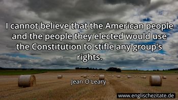 Englisches Zitat von Jean O'Leary als Bild