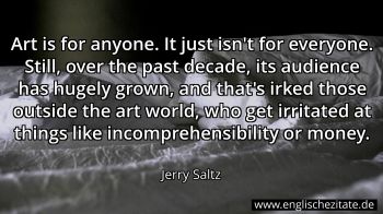 Englisches Zitat von Jerry Saltz als Bild