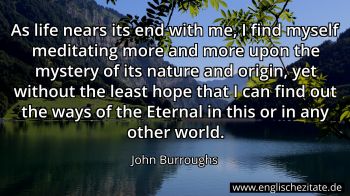 Englisches Zitat von John Burroughs als Bild