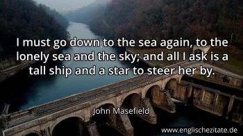 Englisches Zitat von John Masefield als Bild